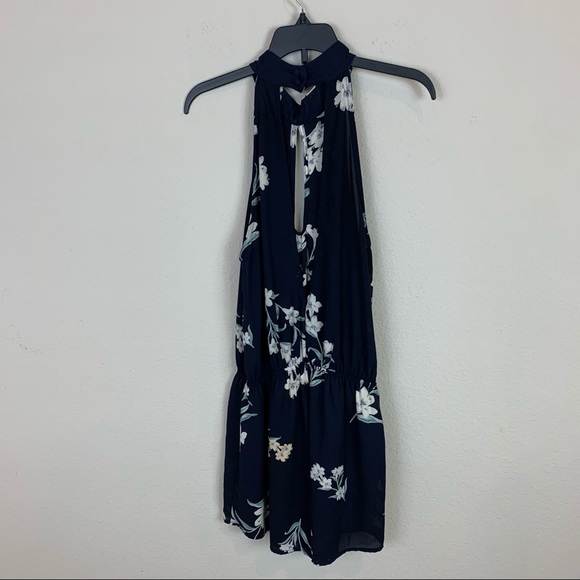 ❌Audrey 3+1 Floral Print Romper Navy Blue Size S - Picture 6 of 8